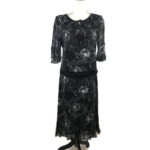 Cynthia Howie 2pc Skirt Set Size 10 Black - Picture 1 of 6